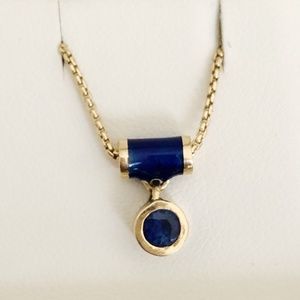 Halleh Floating Tube Necklace in Blue Sapphire